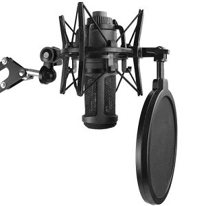 AT2020 Shock Mount with Pop Filter, Windscreen and Shockmount to Reduce Vibration Noise for AT2020USB+ Condenser Mic by YOUSHARES