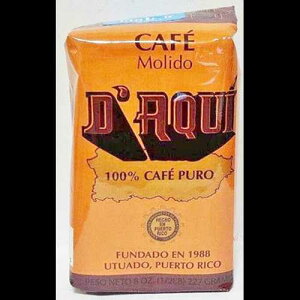 Cafe Molido D'Aqui Cafe D'AQUI - Puerto Rican Ground Coffee by Torrefaccion Cafe El Coqui - 2 pounds VALUE PACK (4 - 8 0z Packs)