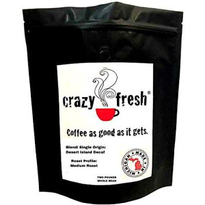 NCW[tbVfU[gAChfJtFR[q[A2|hASR[q[A炩ŖLȕƍAꖡȂ CRAZY FRESH COFFEE Crazy Fresh Desert Island Decaf Coffee, 2 lbs., Whole Bean Coffee, 