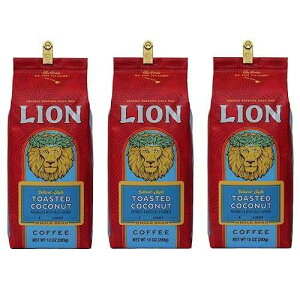 CIR[q[Ag[XgRRibct[o[ACg[XgASA10IXobOi3pbNj Lion Coffee, Toasted Coconut Flavor, Light Roast, Whole Bean, 10 Ounce Bag (Pack of Three)