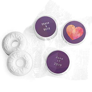 3 |h p[\iCYꂽEFfBO ~g CtZ[o[ ~g ( 335 ` 365 ) - p[v n[g Just Candy 3 lb Personalized Wedding Mints LifeSavers Mints (Approx 335-365 pcs) - Purple Heart