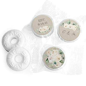 3 |h p[\iCYꂽEFfBO ~g CtZ[o[ ~g ( 335 ` 365 ) - t[ Just Candy 3 lb Personalized Wedding Mints LifeSavers Mints (Approx 335-365 pcs) - Floral