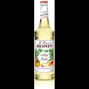 Monin - White Peach Syrup, Juicy Ripe Peach Flavor, Perfect for Cocktails, Mocktails, Iced Teas, & Smoothies, Gluten-Free, Non-GMO (750 ml)