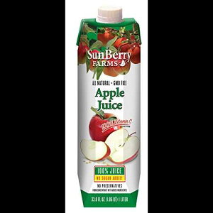 Tx[t@[Y AbvW[X 100% 33.8tʃIX (12JEg) Sunberry Farms, Apple Juice 100% 33.8 fl oz. (12 count)