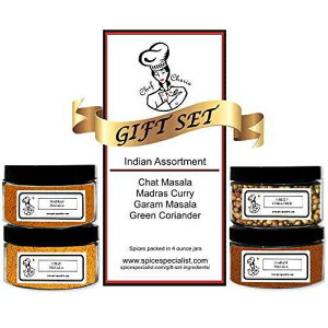 VF[VFtɂChXpCXlߍ킹Zbg - 4ނ̒t - `bg}TAO[RA_[AK}TA}hXJ[e1{ - R[V[ Indian Spice Assortment S