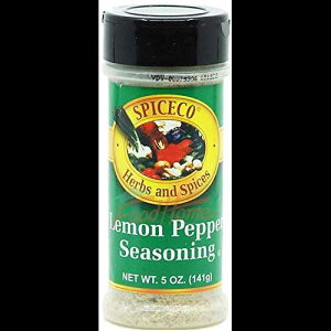 SpiceCo ybp[V[YjOA5IX̃vX`bNVF[J[ (1pbN) SpiceCo lemon pepper seasoning, 5-ounce plastic shaker (pack of 1)