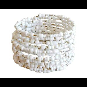 Generic African Bracelet - Handmade Beaded Bracelet - Wrap Bracelet - Medium size, White - Tembo Crafts - Handmade From Africa, KB04