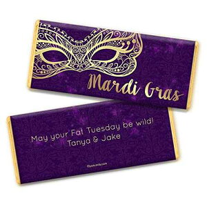 }fBO p[eB[ n[V[ `R[g o[pp[\iCY bp[ (25 ) WH Candy Mardi Gras Party Personalized Wrappers for Hershey's Chocolate Bars (25 Count)