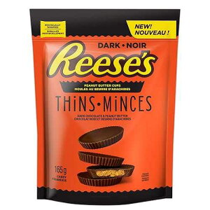 Reese's Thins �s�[�i�b�c�o�^�[�J�b�v �_�[�N�`���R���[�g�A165g/5.8�I���X�A{�J�i�_����A��} Reese's Thins Peanut Butter Cups Dark Chocolate, 165g/5.8 oz., {Imported from Canada}