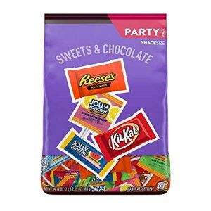 REESE'S, KIT KAT and JOLLY RANCHER Sweets and Chocolate Assortment Snack Size Candy, Individually Wrapped, 34.19 oz Party Bag