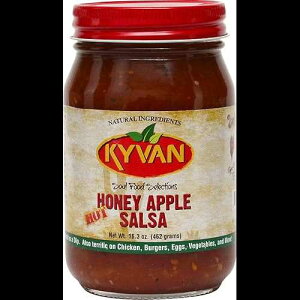 KYVAN Hot Honey Apple Salsa, 16 oz, GMO Free, No High Fructose Corn Syrup, Gluten Free, Natural Ingredients, Chips and Dip, Fruit Salsa, Robust Tomatoes, Golden Honey, Crisp Apples, Array of Spices, Kettle Co