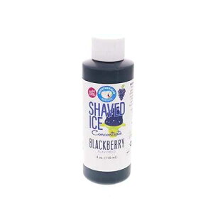 Hypothermias Shaved Ice and Snow Cone Syrup Unsweetened Flavor Concentrate - 4 Fl. Oz - Makes 1 Gallon of Ready to Use Syrup - Blackberry - Must Add Filtered Water and Sweetener