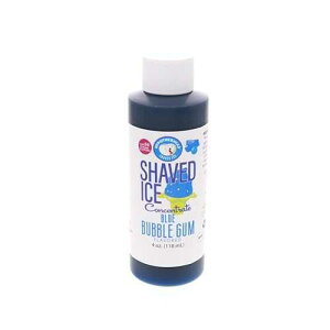 Hypothermias Shaved Ice and Snow Cone Syrup Unsweetened Flavor Concentrate - 4 Fl. Oz - Makes 1 Gallon of Ready to Use Syrup - Blue Bubble Gum - Must Add Filtered Water and Sweetener