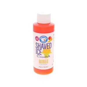 Hypothermias Shaved Ice and Snow Cone Syrup Unsweetened Flavor Concentrate - 4 Fl Oz - Makes 1 Gallon of Ready to Use Syrup - Mango - Must Add Filtered Water and Sweetener