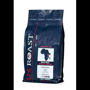 US[XgPjAAAR[q[ACg[XgA12IXASAVOIW US Roast Kenya AA Coffee, Light Roast, 12 oz, Whole Bean, Single-Origin