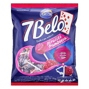 7 Belo Framboesa - ���Y�x���[�`���A�u���L�����f�B 600 gr�B / �s�����g / �����|�b�v Sattie 7 Belo Framboesa - Rasberry Chewable Candy 600 grs. / PIRULITO / LOLLIPOP