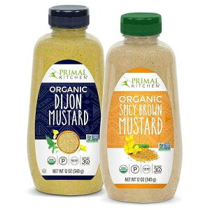 Primal Kitchen Organic Mustard Variety Pack, Dijon & Spicy Brown, Whole30 Approved, Certified Paleo, and Keto Certified, 12 Ounces, Pack of 2