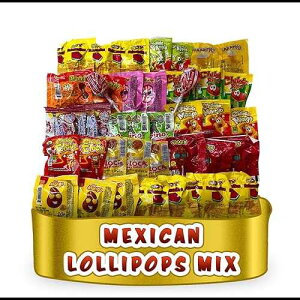 36 Count (Pack of 1), Mexican Candy Lollipops Mix Assortment (36 Count) Variety Pack of Sweet, Sour & Spicy, Includes Rebanaditas, Vero Mango, De La Rosa, Pipeno, Pina Loca, El Azteca Chileta, La Vaquita b