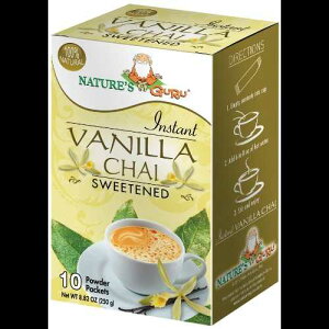 Nature's Guru �C���X�^���g �o�j�� �`���C �e�B�[ �h�����N �~�b�N�X ���� 10 �J�E���g �V���O�� �T�[�u �I���U�S�[ �h�����N �p�P�b�g Nature's Guru Instant Vanilla Chai Tea Drink Mix Sweetened 10 Count Single Serv