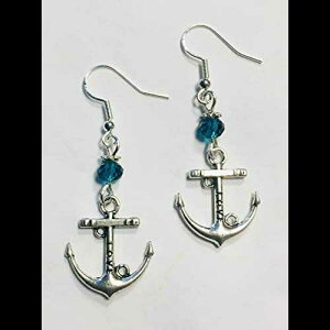 X^[OVo[̃C[C[Ƀ^[RCY ANZg r[YtAJ[ CO Ann Peden Jewelry Anchor Earrings with Turquoise Accent Beads on Sterling Silver Earwires