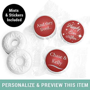 EFfBO~g p[\iCYꂽCtZ[o[~g - N] ( 335 ` 365 ~g) WH Candy Wedding Mints Personalized LifeSavers Mints- Crimson (Approx 335-365 mints)