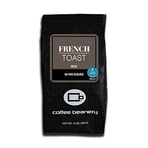 フレンチトーストフレーバーコーヒーSWPデカフェ、スペシャルティアラビカコーヒー、ミディアムロースト、12オンス、全豆 Coffee Beanery French Toast Flavored Coffee SWP Decaf, Specialty Arabica Coffee, Medium