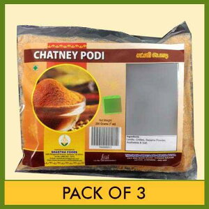 U Oh XC[c&XibN(GSS) `clpE_[/|fB (3) e200g(BP) Shastha Foods The Grand Sweets and Snacks(GSS) Chutney Powder/Podi (Pack of 3) Each Pkt 200g(B-P)