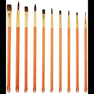 Royal Brush SVN6-120 Waterproof Sable Easy Grip Acrylic Handle Brush Super Value Pack, Assorted Size, 1.25" Height, 9" Width, 12" Length, Red (Pack of 120)