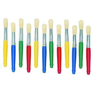 Colorations vX`bN nh W{ `r[ yCg uV qp yCg }`pbN (12 pbN)Af:BTPB Colorations Plastic Handle Jumbo Chubby t Brushes for Kids ting Multipack (12 Pack), Mode