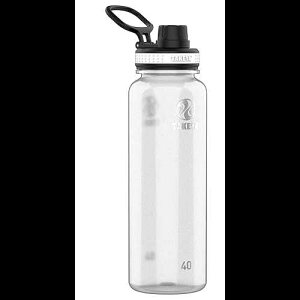 Takeya 40 oz Tritan Plastic Sport Water Bottle with Spout Lid, Premium Quality, BPA Free Food Grade Materials, Clear
