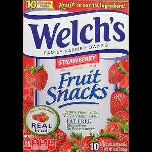 EF` Xgx[ t[cXibN 10܁i2pbNj Welch's Strawberry Flavor Fruit Snacks, 10 Pouches (2 packs)