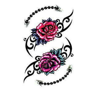 TAFLY 3D bh[YfUCh{fBA[A[gꎞIȃ^gD[XebJ[rԃtFCN^gD[bNAp 5  TAFLY 3D Red Rose Design Women Waterproof Body Arm Art Temporary Tattoos St