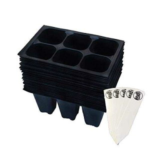 V[hX^[^[gCA144 Z (24 gC - gC 6 Z) + THCity Xe[NX The Hydroponic City Seed Starter Tray, 144 Cells (24 Trays - 6 Cells Per Tray) + THCity Stakes