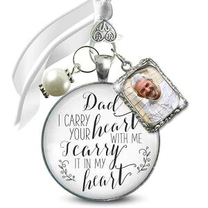 Gutsy Goodness Wedding Bouquet Charm Memorial Dad I Carry You In My Heart 1 Photo Frame White Glass Silvertone Pendant Jewelry White Bead In Loving Memory of Father Bridal Flowers DIY Picture Template