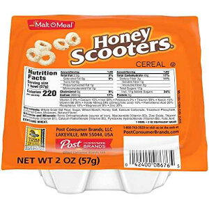 Malt-O-Meal nj[ibc XN[^[ HpVAASA2IX VOT[u{E (48pbN) Post Malt-O-Meal Honey Nut Scooters Breakfast Cereal, Whole Grain, 2 Ounce Single Serve Bowls (Pack of 48)