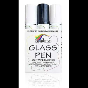 Rainbow Chalk Markers Limited Glass Pen Window Marker: Jumbo Liquid Chalk Window Markers for Glass Washable, Car Marker or Mirror t Pen - Car Windows, Storefront Windows & Party, Holiday (3 Pens - Black & White