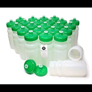 Rolling Sands 20 オンス スポーツ ウォーターボトル 24 パック、BPA フリー、米国製、食器洗い機対応、クリアフロストボトル/グリーン蓋 Rolling Sands 20 Ounce Sports Water Bottles 24 Pack, BPA-Free, Made in USA, D