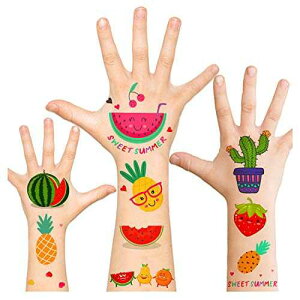 130 ꎞIȃ^gD[ K[Y {[CY qp LfB ACXN[ ap[eB[pi D fR[V ANZT[ Leesgel 130pcs Temporary Tattoos for Girls Boys Kids, Candy Ice Cream B