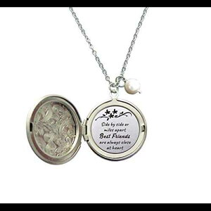 �e�F�W���G���[ �����O���P�b�g�l�b�N���X - ����ŁA�܂��͗���� �e�F�͂����S�̋߂��ɂ��� - �������̗F��M�t�g - �����z���M�t�g DJwindfy Best Friends Jewelry Long Locket Necklace-Side by Side or Mil