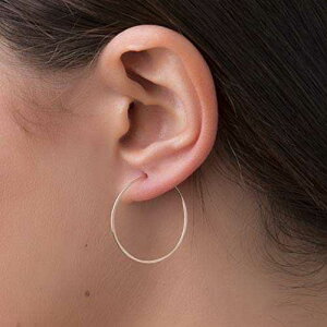S[ht[vCO - 1mm̑傫14KS[htBht[vCOAVvȔt[vANVbNȃS[ht[v ROCK AND PIERCED Gold Hoop Earrings - 1mm Thick Large 14k gold filled