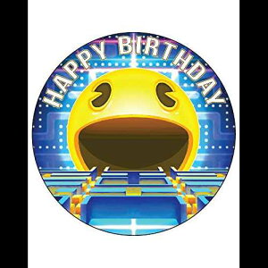 Happy Choices 7.5" Edible cake Toppers Themed of Pacman Collection of Edible Cake Decorations Uncut Edible on Wafer Sheet