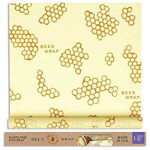 Bee's Wrap - XXL Roll 14 x 52- Made in the USA with Certified Organic Cotton - Plastic and Silicone Free - Reusable Eco-Friendly Beeswax Food Wrap - Honeycomb Print