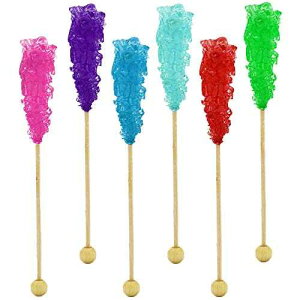 Rock Candy Lollipops Pops Candy SuckersA܂܂ȃt[o[ƃJ[̋lߍ킹AʕA5.5C` (6pbN) Fruidles Rock Candy Lollipops Pops Candy Suckers, Variety Flavor and Color Assortment, Individually Wrapped
