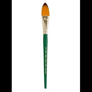Silver Brush Limited 6809S1 Crystal Pointed Oval Brush for Watercolor and Oil, Size 1, Short Handle
