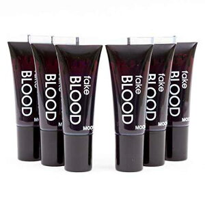 Moon Glow 6x 0.34oz Fake Blood - Halloween Vampire Zombie Theatre Stage Special Effects Makeup tube with applicator