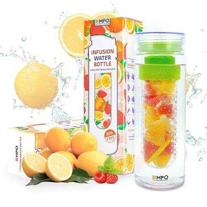 EMPO Infuser Water Bottle Sport BPA-Free Tritan 27 Oz Fruit Tea Infusion Bottle with FREE Recipe Ebook - Large Capacity 100% Leak Proof - Multiple Color Options Ideal Summer Gift - Green