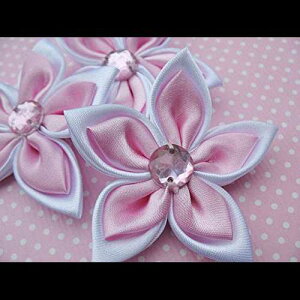 YYCRAFT �T�e�� 2 �C���` ���{�� �t�����[ 20 �p�b�N ���C���X�g�[���t�� �s���N YYCRAFT Pack of 20pcs Satin 2 Ribbon Flower W/Rhinestone-Pink