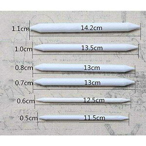 Hilitand 6pcs Double Head Blending Stumps Sketch Paper White Pen Pastel Charcoal Paper Sketch Drawing Art ting Art Blender Tools