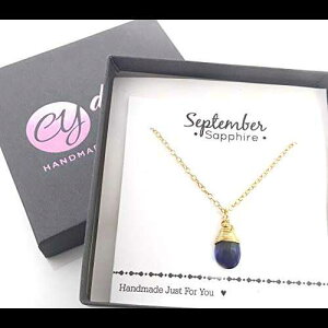 9̒a΃Tt@CANH[c14KS[htBhlbNX - ޏւ̃Mtg CY Design Studio September Birthstone Sapphire Quartz 14k Gold Filled Necklace - Gift for Her