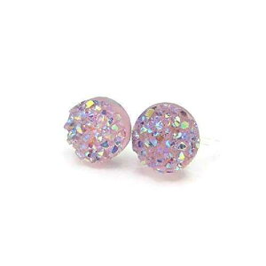 ڂɌȂNbvItFCNhD[W[COAmz[pAy[sNABA10mm Pretty Smart Invisible Clip On Faux Druzy Earrings for Non-Pierced Ears, Pale Pink AB, 10mm
